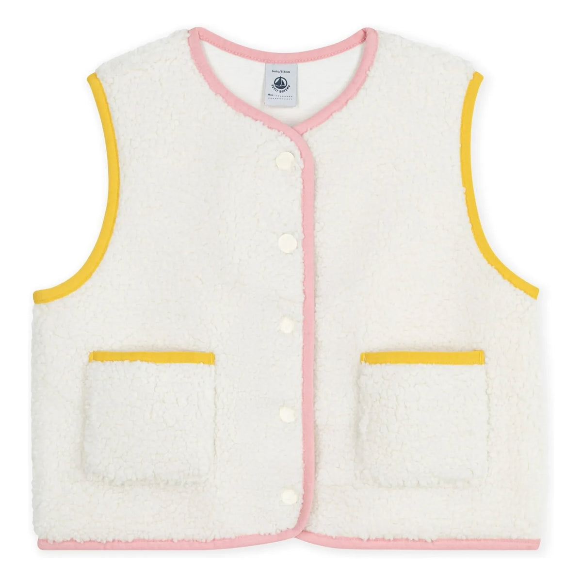 Petit Bateau - Chaleco Sherpa Sin Mangas | Crudo