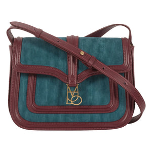 Maria de la Orden - Bolso de terciopelo y piel Noah | Azul Petróleo