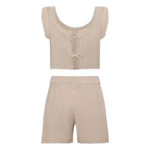 Pepita & Me - Conjunto de top y pantalón corto Rocky Maille Palm | Marfil