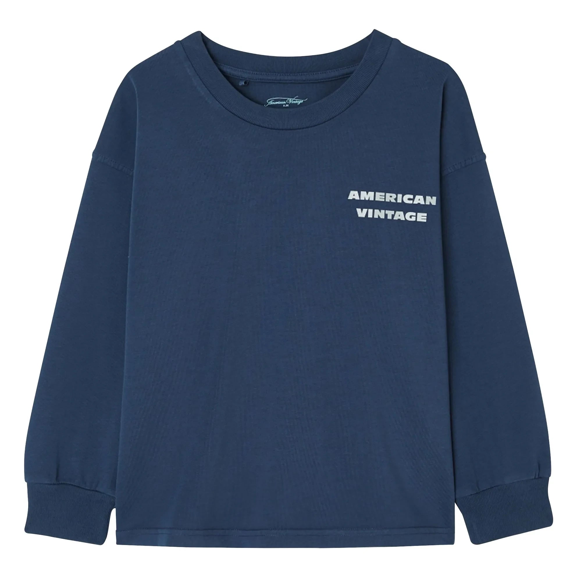 American Vintage - Camiseta de manga larga Fizvalley | Azul marino