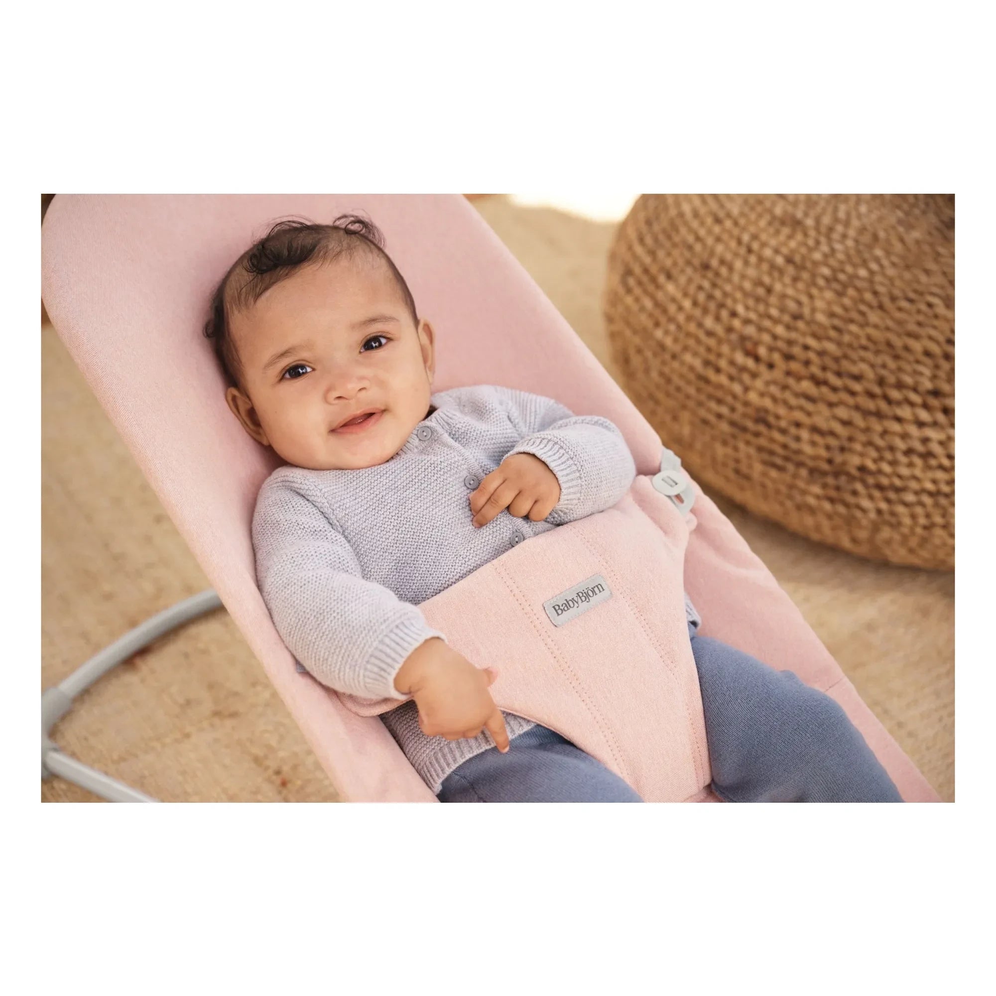 BabyBjörn - Hamaca Bliss de tejido de punto piqué | Rosa