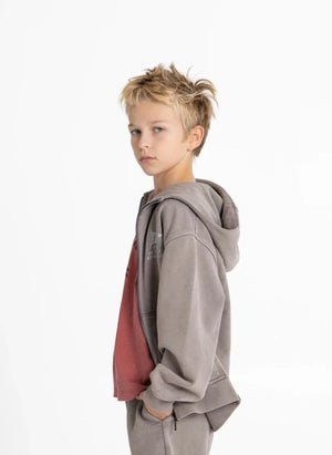 Dedo en la nariz - Sudadera de algodón orgánico Harlan Run Club | Gris