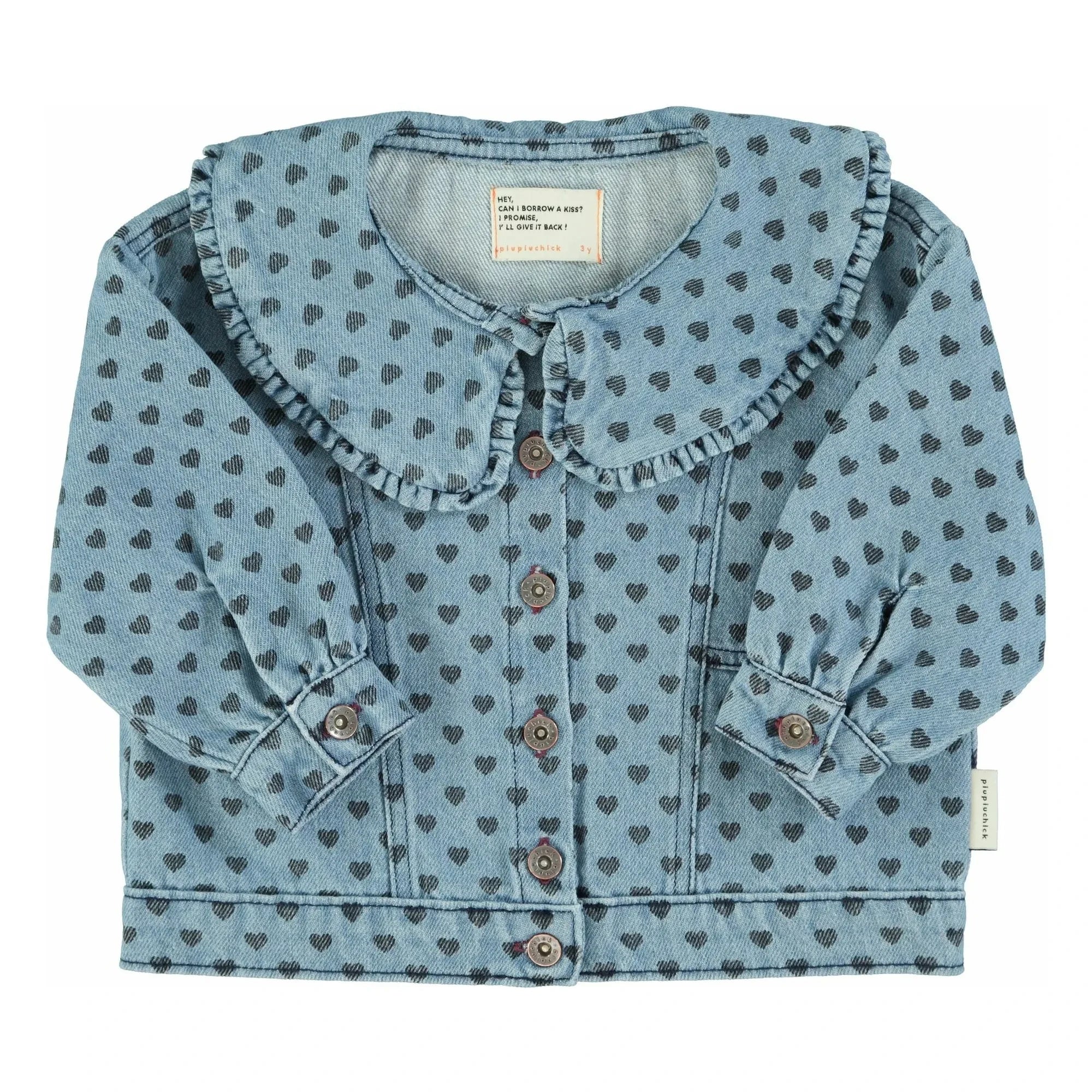 Piupiuchick - Cazadora vaquera con cuello de corazón Claudine | Azul claro