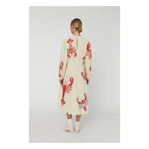 Stella Nova - Vestido bordado de algodón orgánico | Crema