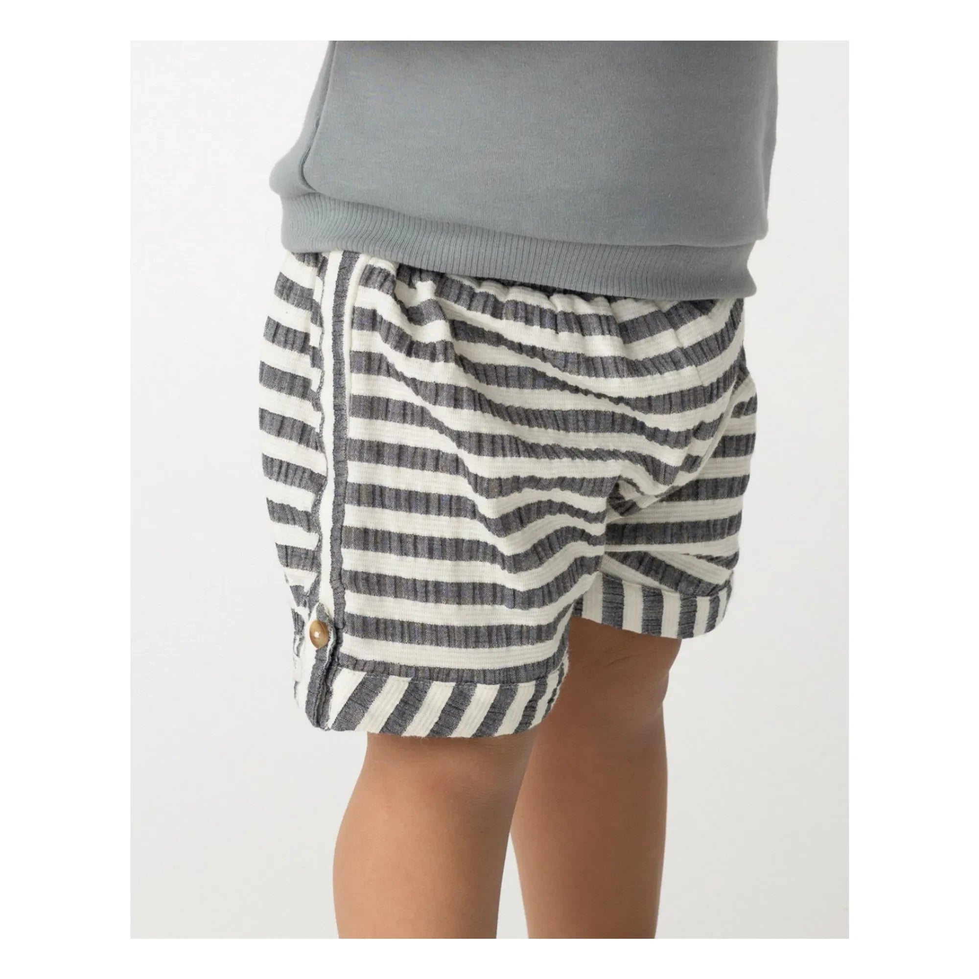 Donsje - Kaatio - Pantalones cortos de algodón orgánico a rayas | Azul marino