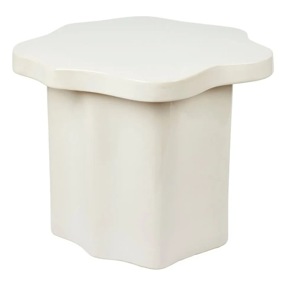 Broste Copenhagen - Sonja mesa auxiliar efecto piedra | Crema