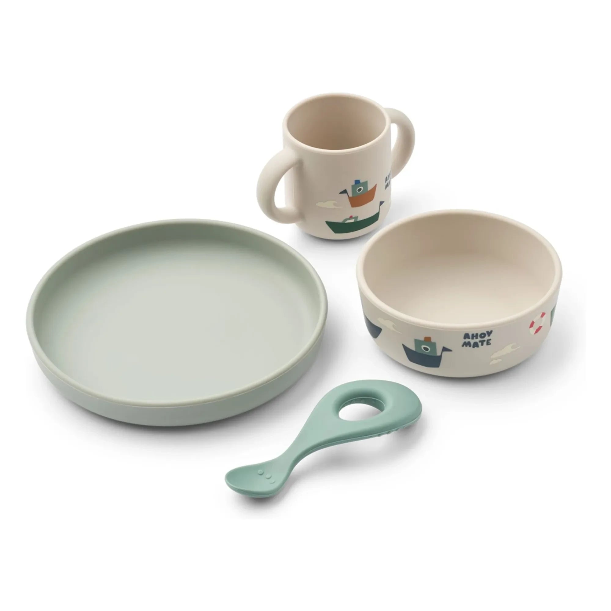 Liewood - Juego de platos de silicona Vivi - Set de 4 | Sailing/Sandy