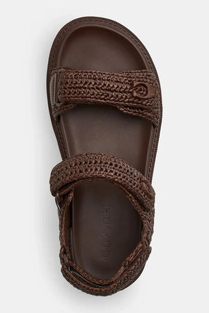 Sandalias Planas de Piel Raffia Brynn para Mujer de Coach