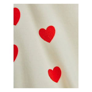 Mini Rodini - Gorro con estampado de corazones de algodón orgánico | Blanco