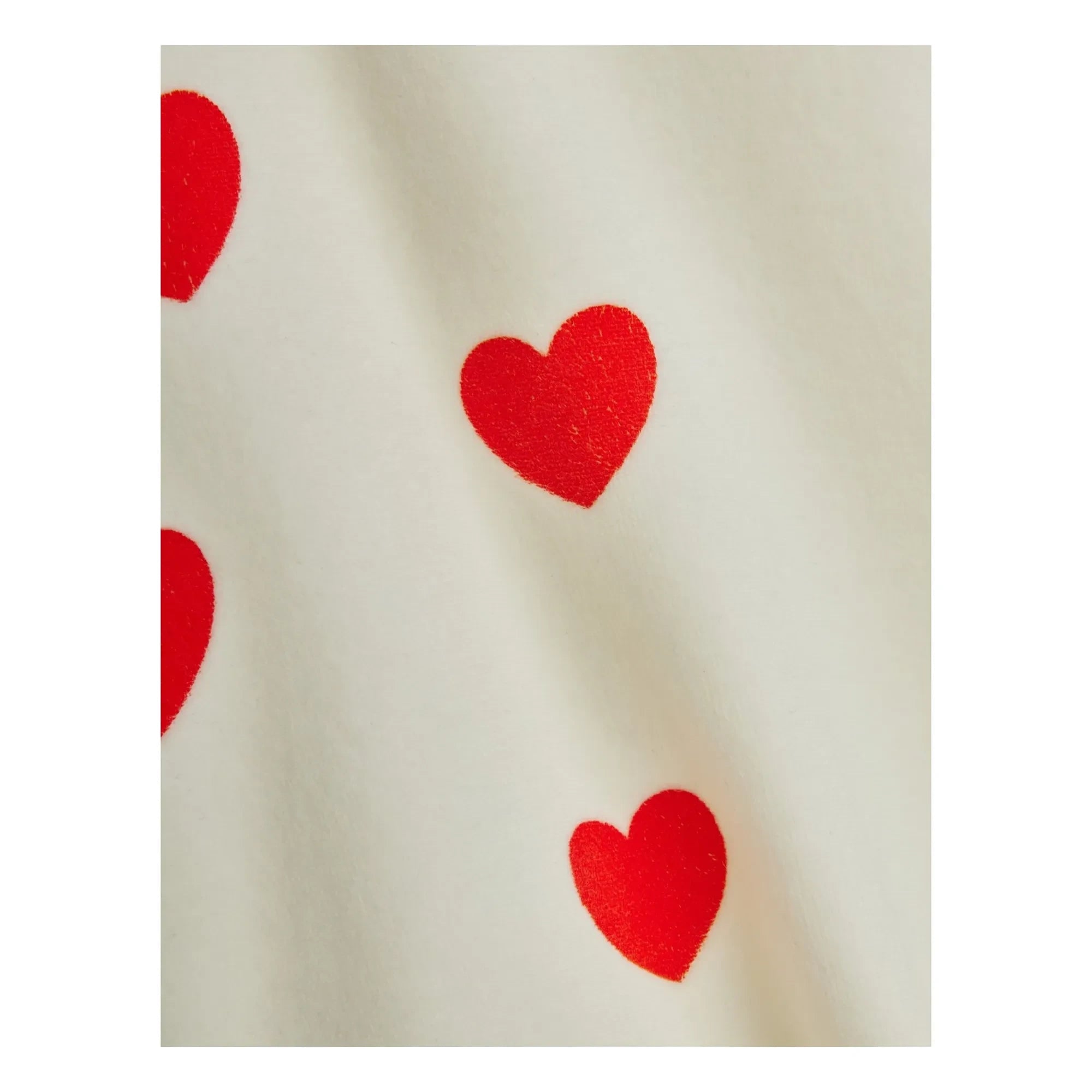Mini Rodini - Gorro con estampado de corazones de algodón orgánico | Blanco