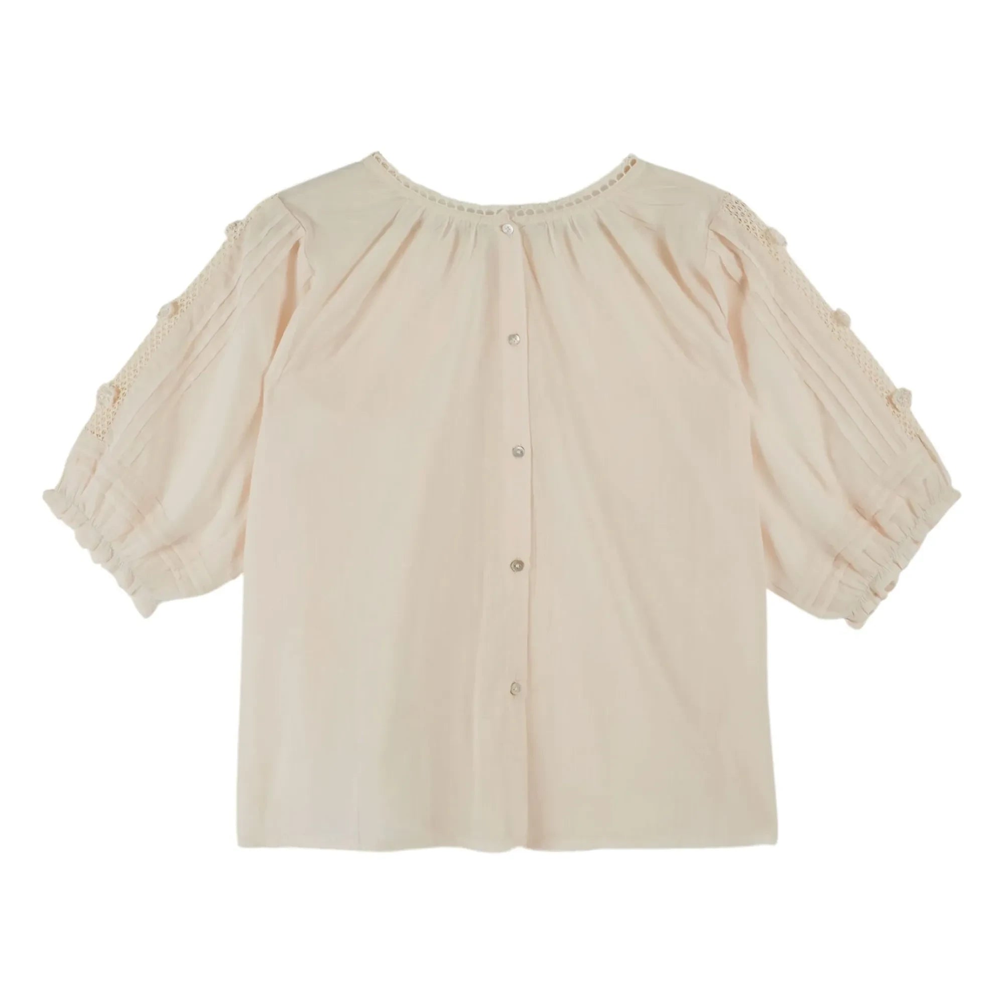 Emile et Ida - Blusa de algodón bordada | Crema