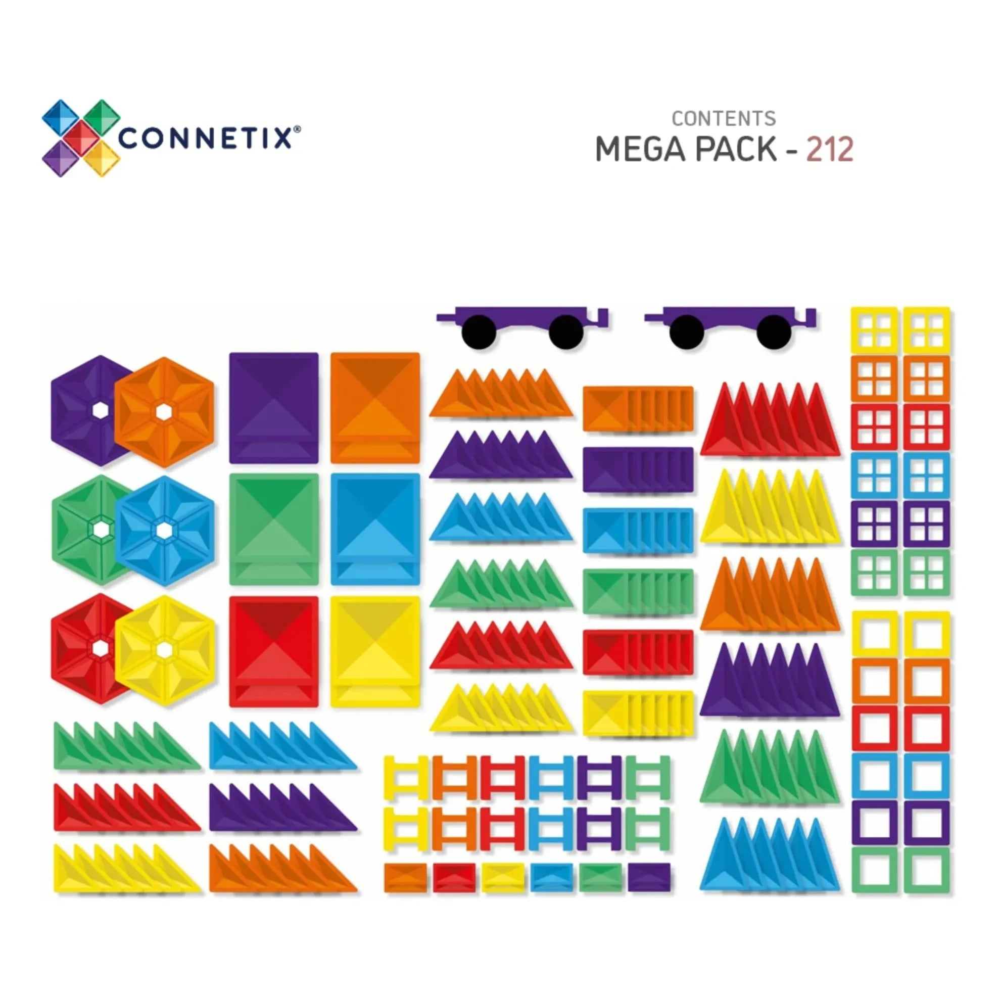 Connetix - Mega Pack - 212 piezas | Arcoíris