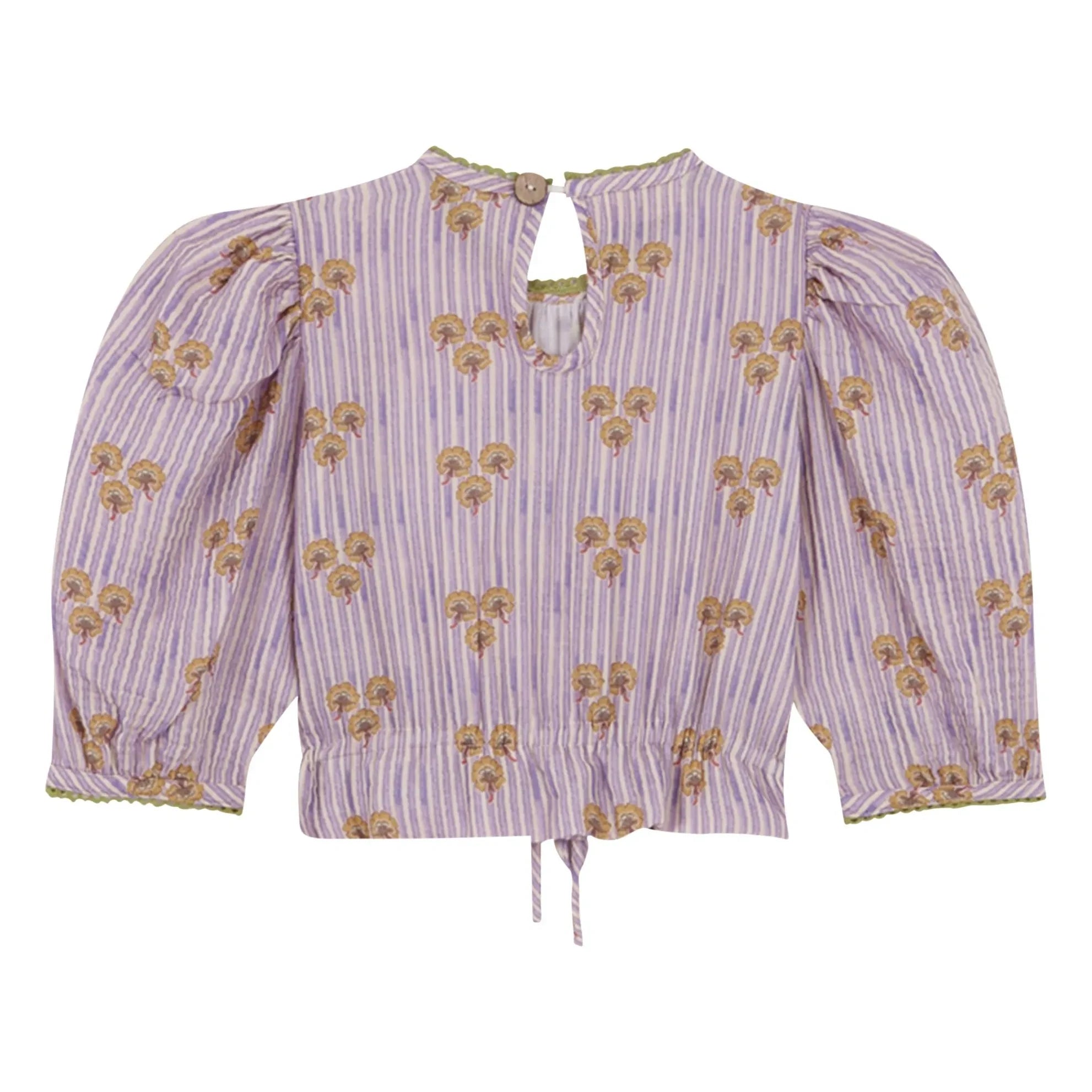 birinit - Blusa de algodón orgánico a rayas Cinca | Malva