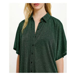 Momoni - Vestido Metálico Asado | Verde