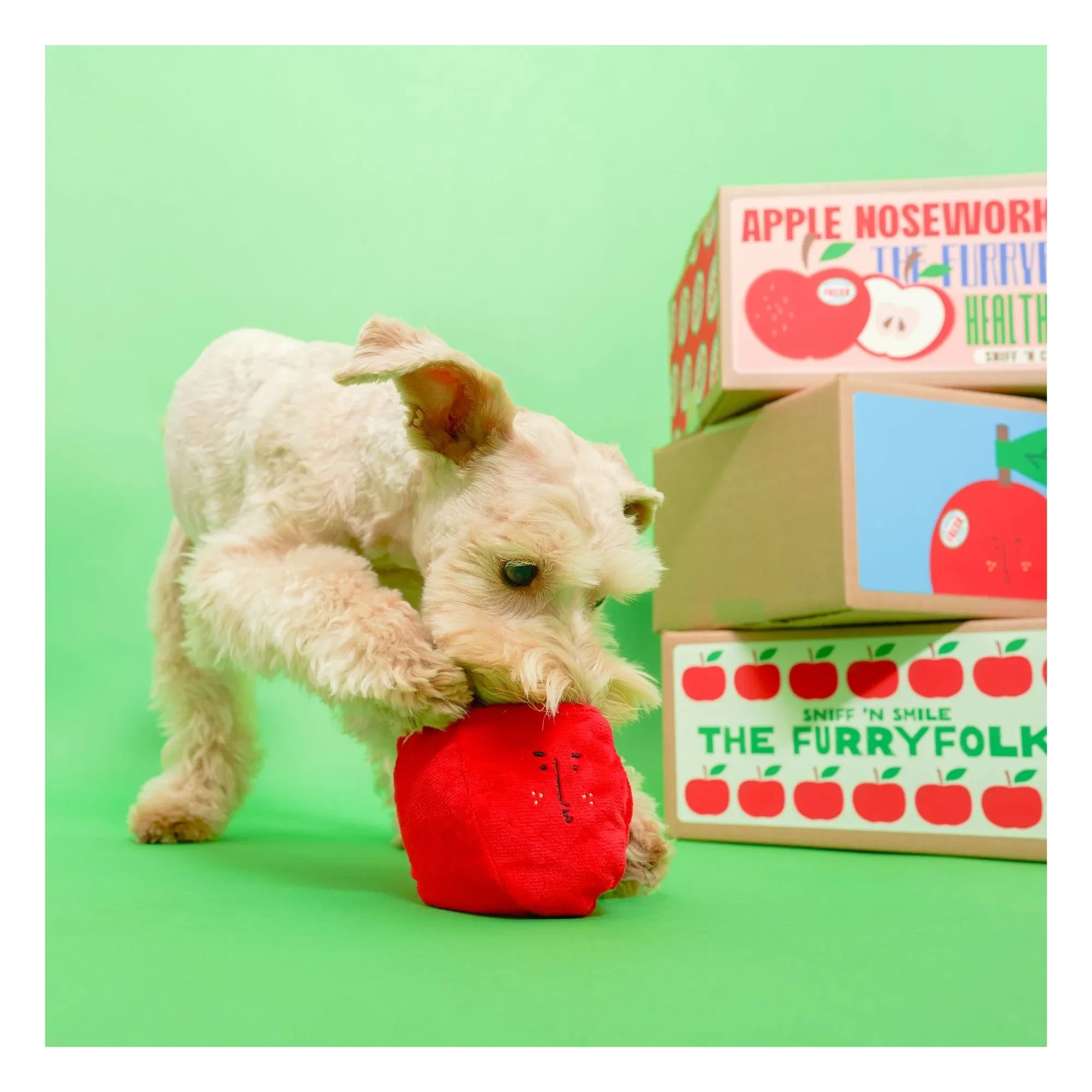 The Furry Folks - Juguete rascador con forma de manzana | Rojo