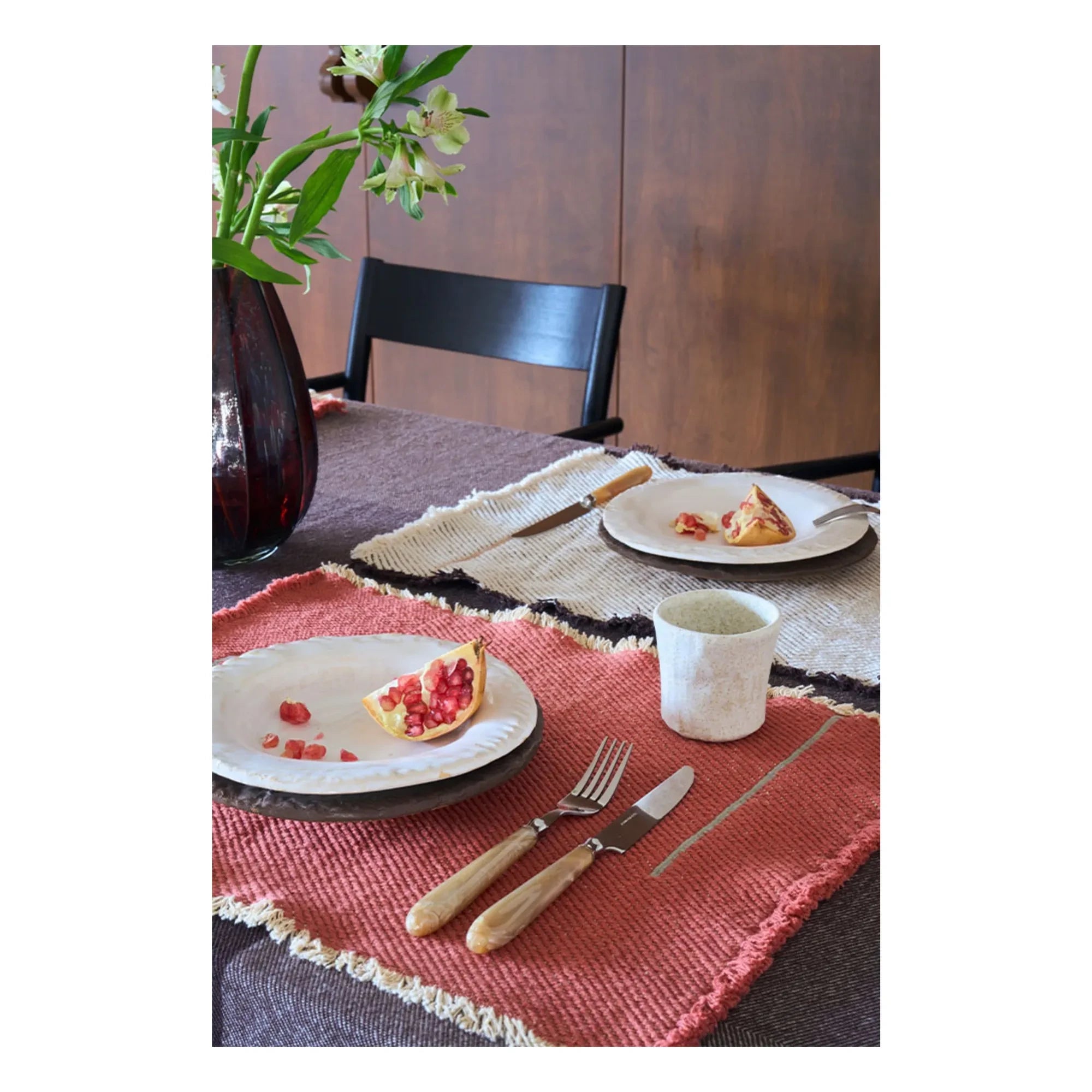 Lorena Canals - Twill servis altlıkları - 2'li Set | Terracotta