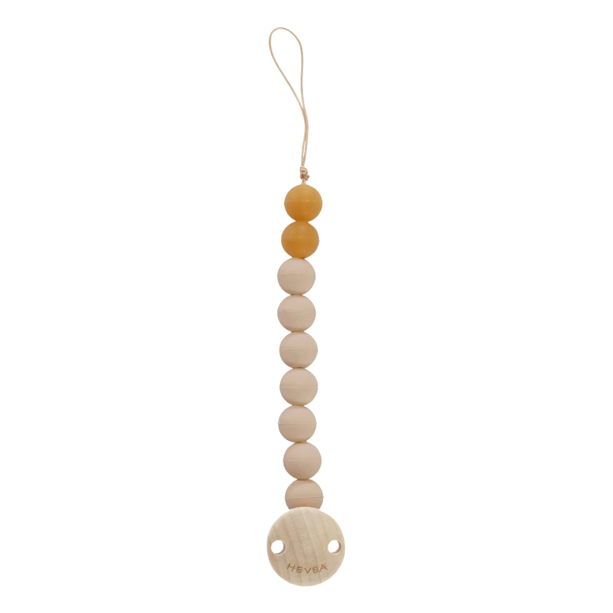 Hevea - Caucho Natural y Clip para Chupete de Árbol de Caucho | Beige