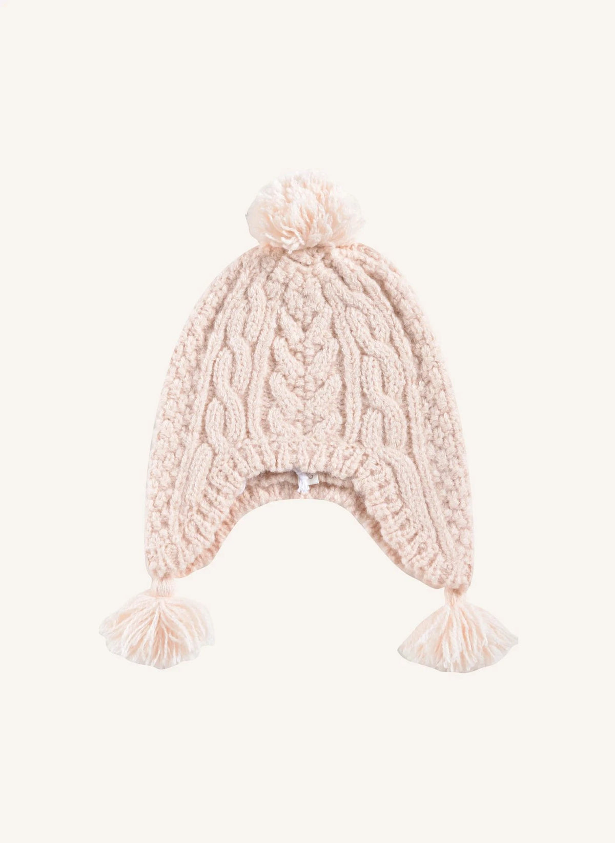 Louise Misha - Gorro con pompón Isoline | Rosa empolvado