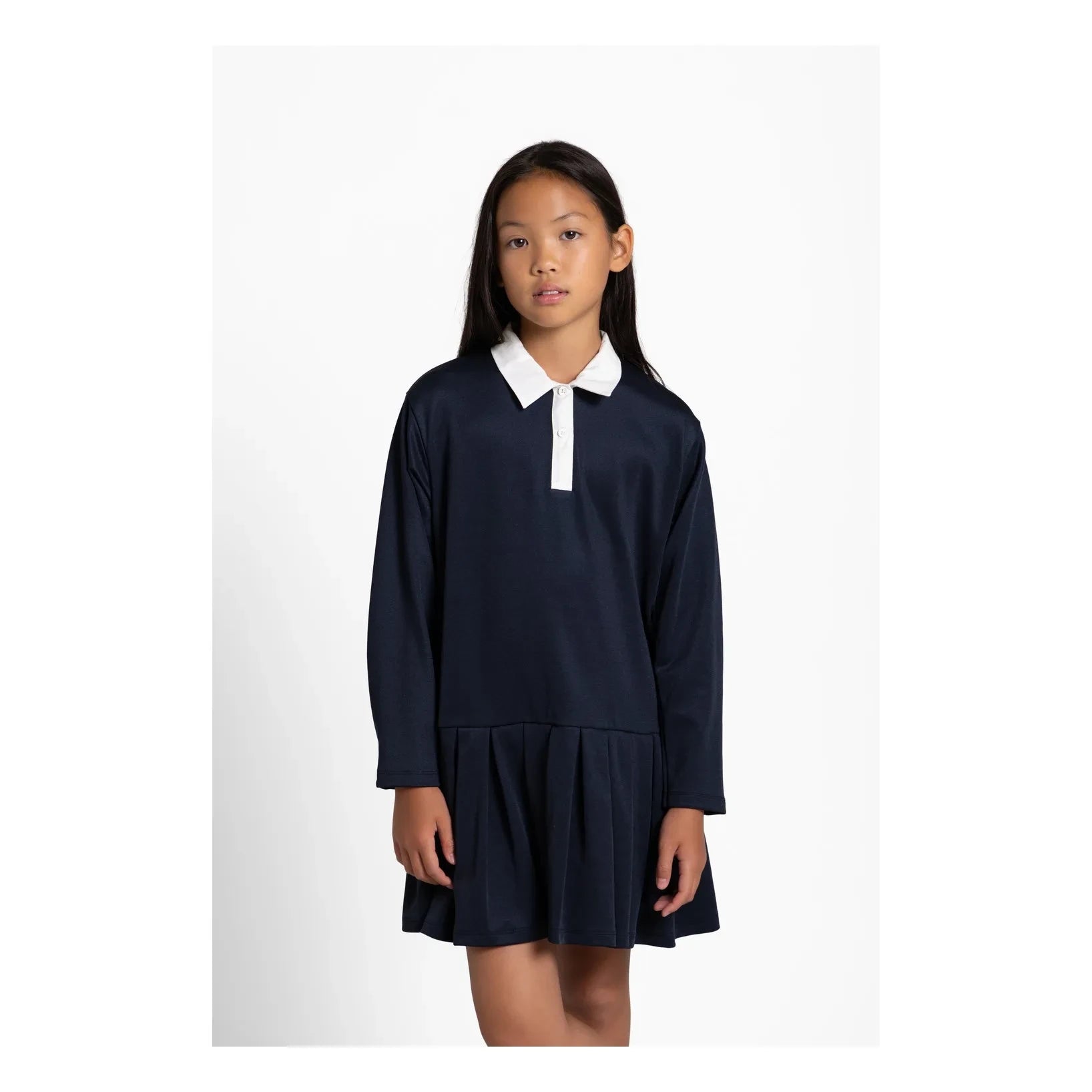 Vestido polo Belgarvia para niña pequeña | Azul marino