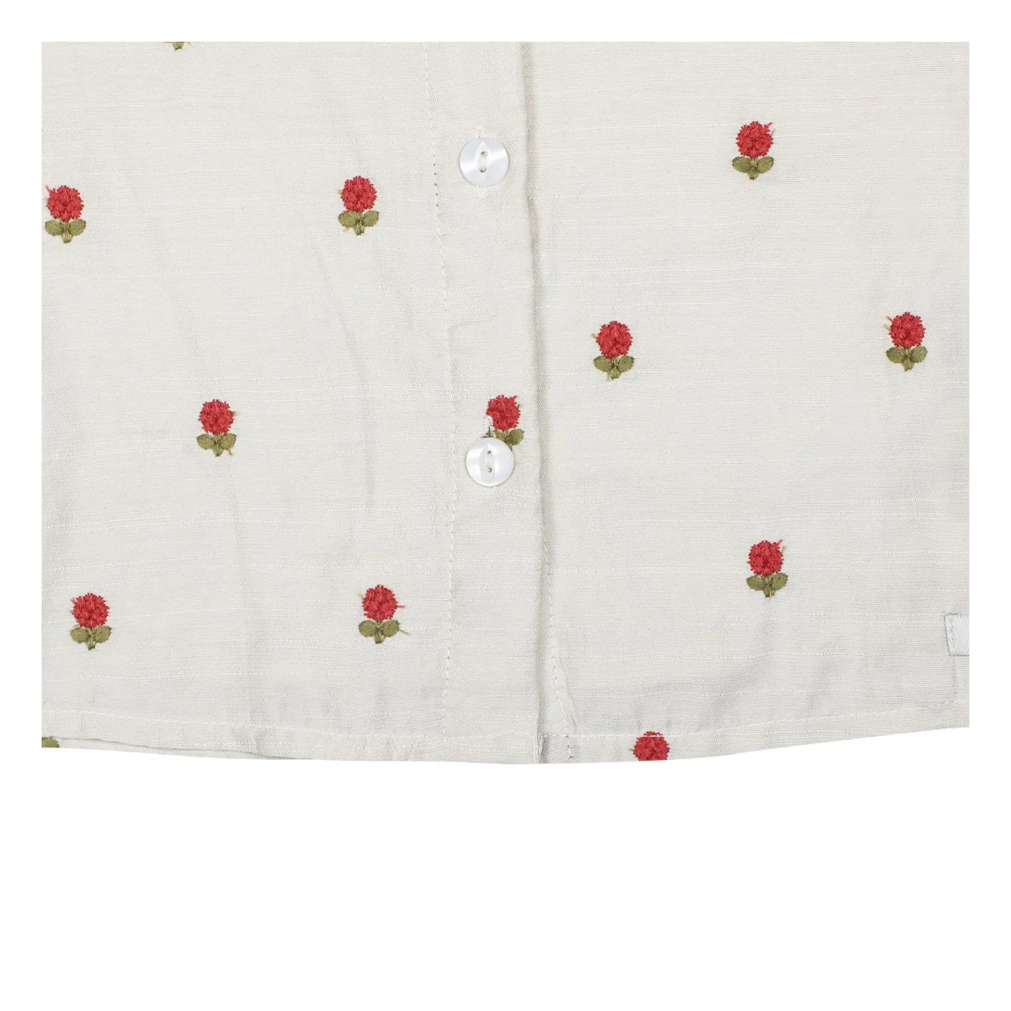 Donsje - Blusa de Tencel con Flores Eliora | Crudo