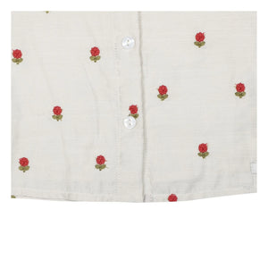 Donsje - Blusa de Tencel con Flores Eliora | Crudo