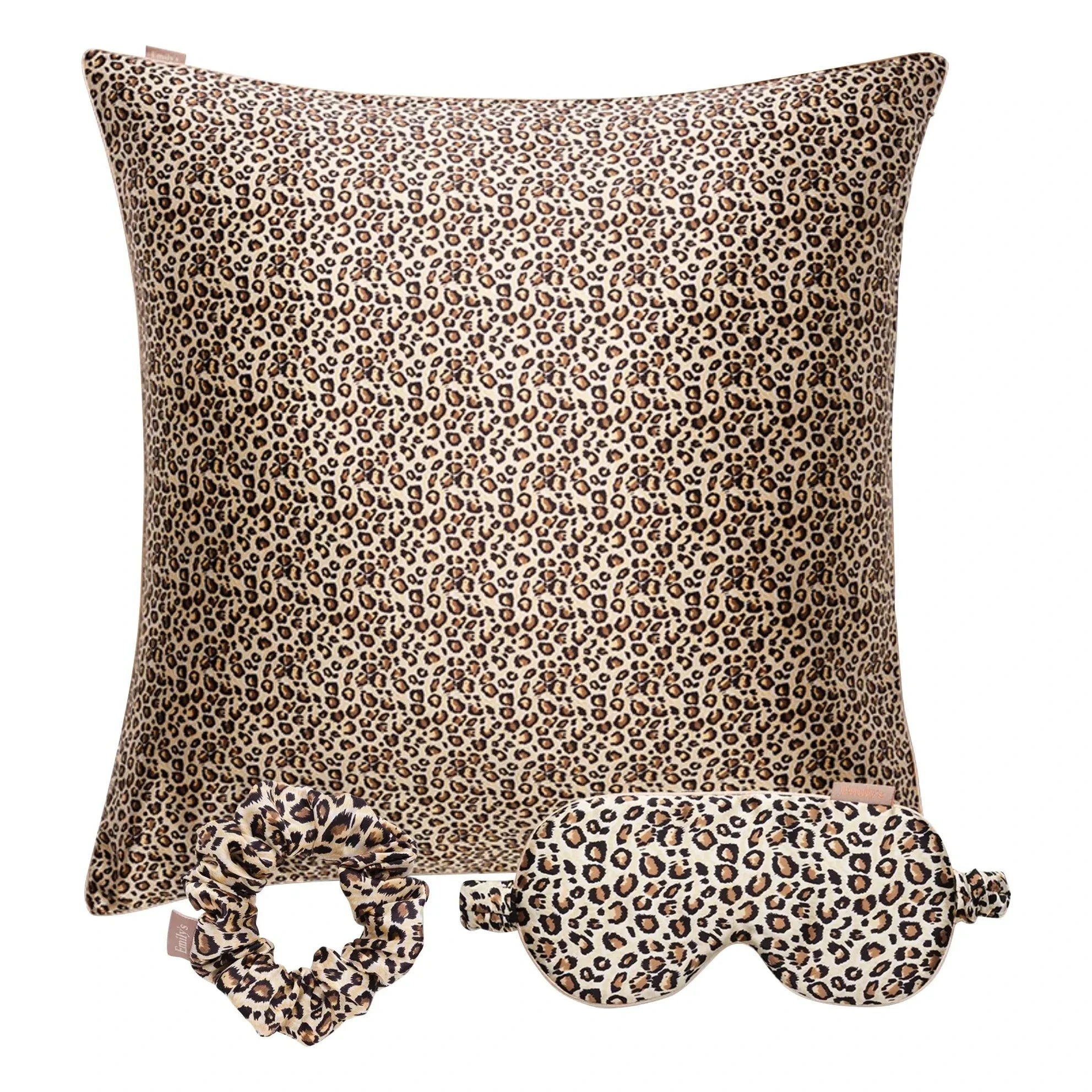 Emily's Pillow - Set de Dormir de Seda de Morera Estampado de Leopardo