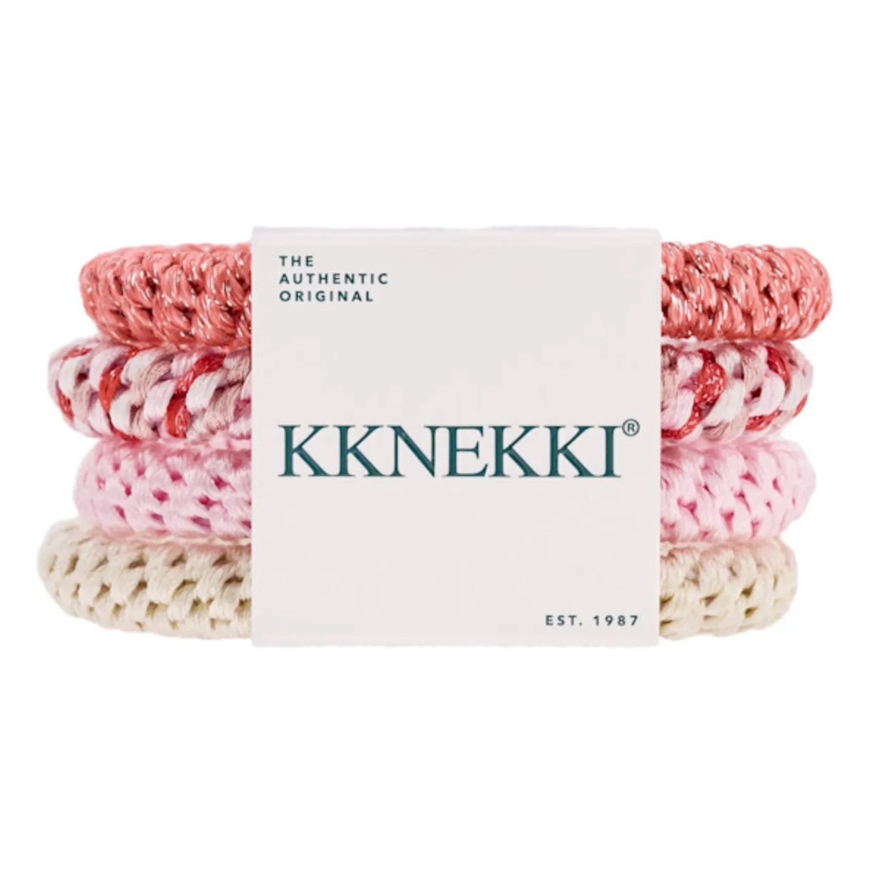 Bon Dep - Set de 4 gomas para el pelo Kknekki 62 | Rosa
