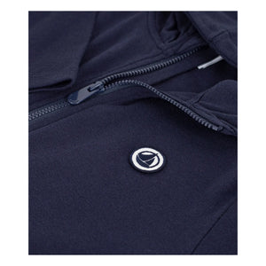 Petit Bateau - Sudadera con capucha y cremallera | Azul marino