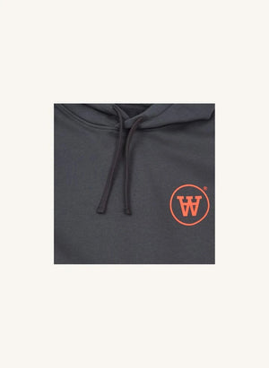 Wood Wood - Ian Sudadera con capucha de algodón orgánico con logo - Colección de adultos | Gris oscuro