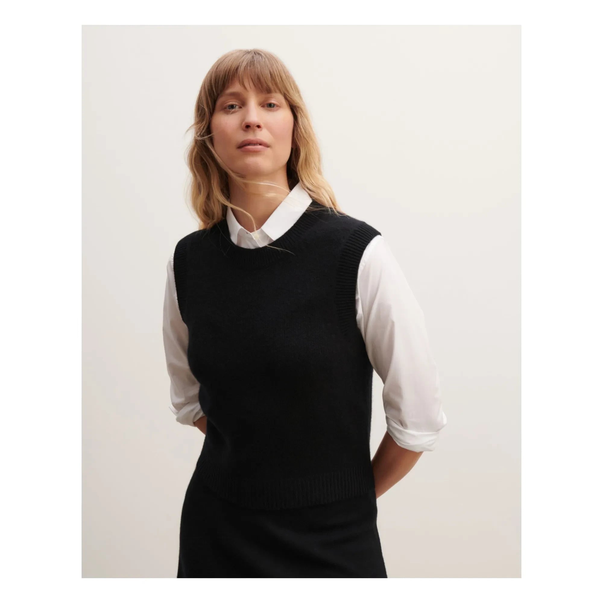 Bompard - Jersey de cachemir sin mangas y cuello redondo | Negro
