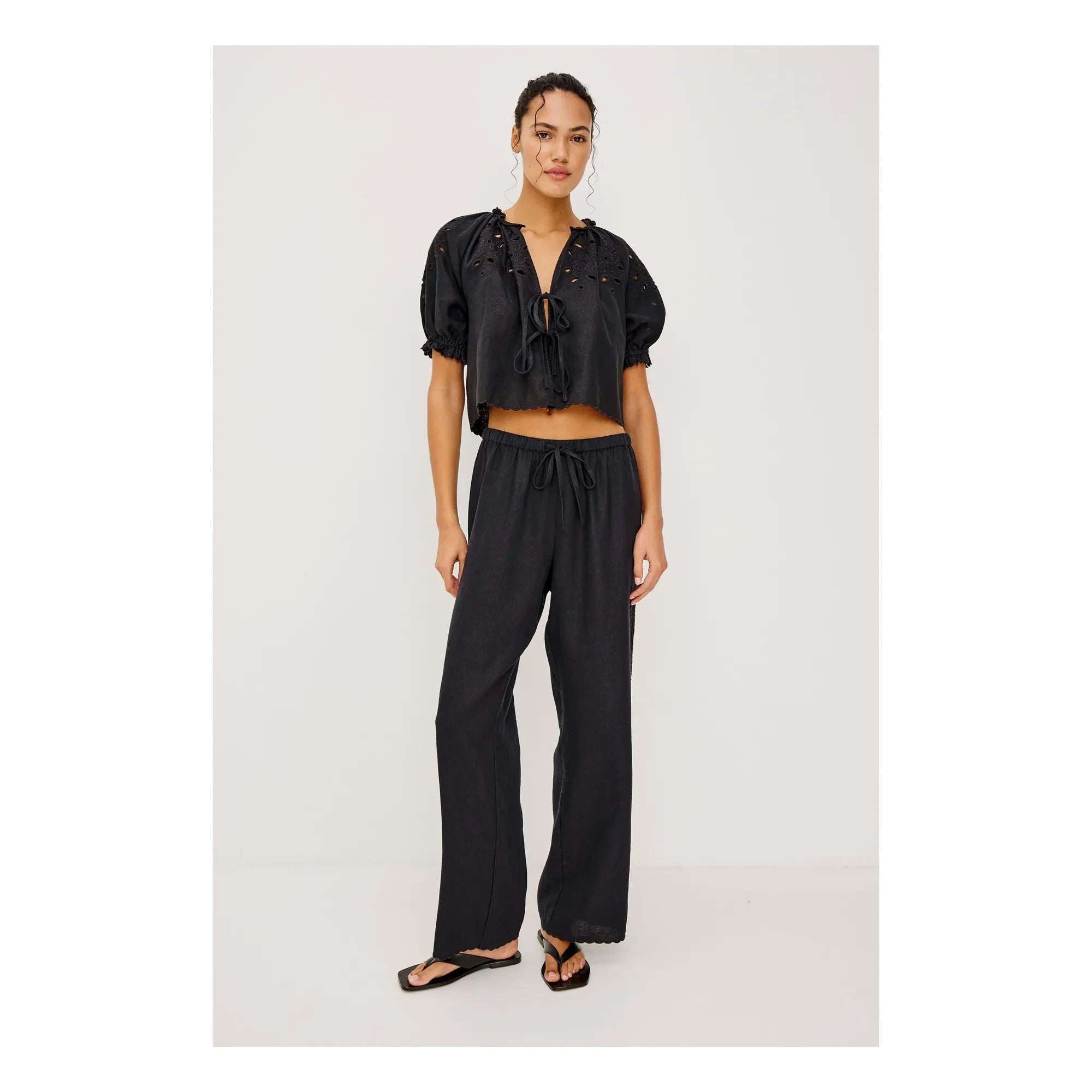 Rails - Pantalones bordados Mirina | Negro