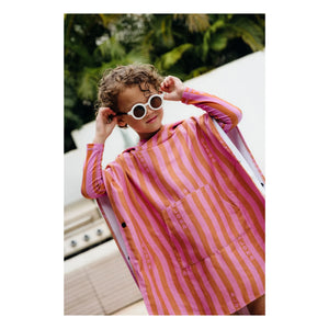 Beach & Bandits - Poncho a rayas de algodón orgánico Aloha | Rosa