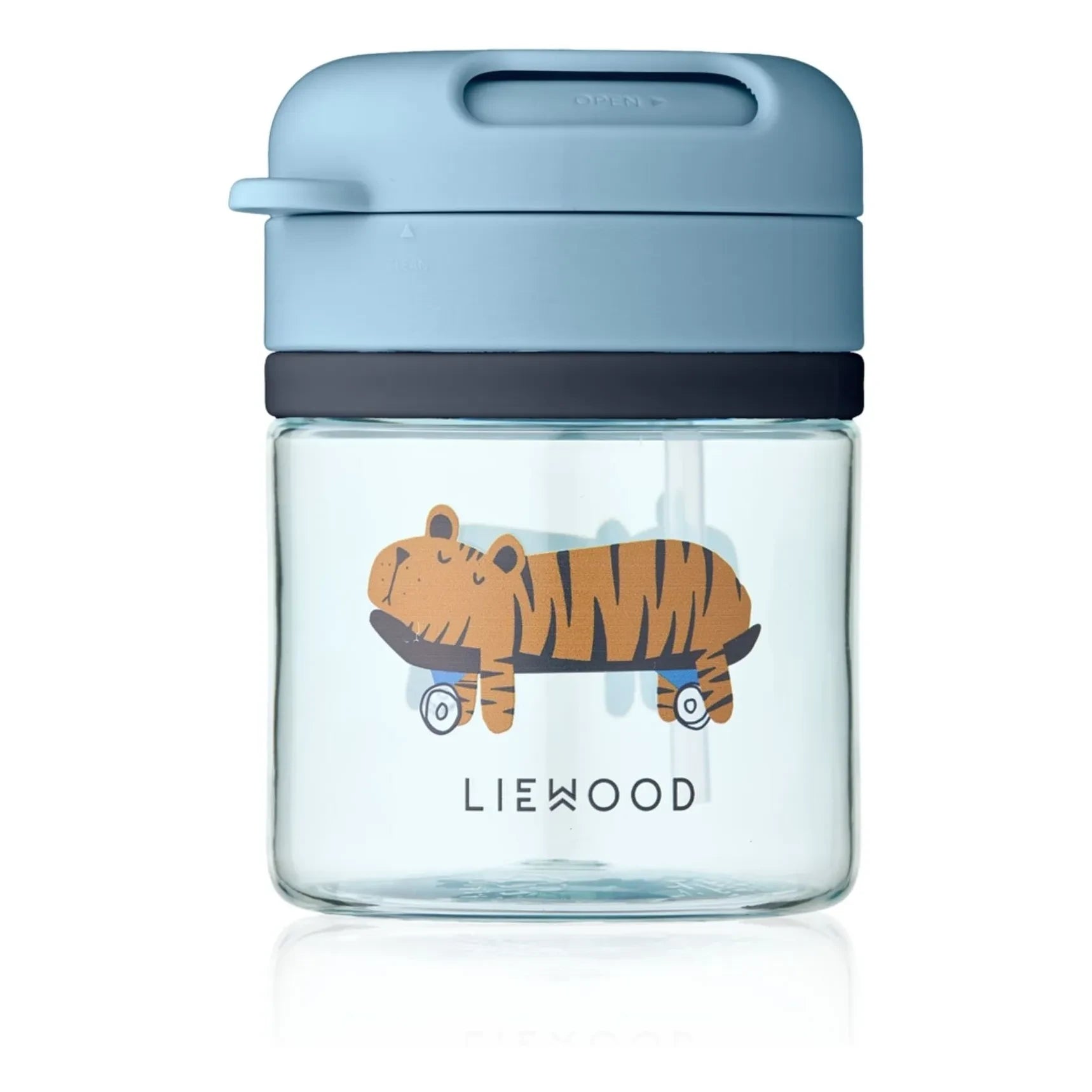 Vaso de tritán con pajita Liewood - Pavia | Azul divertido/playa