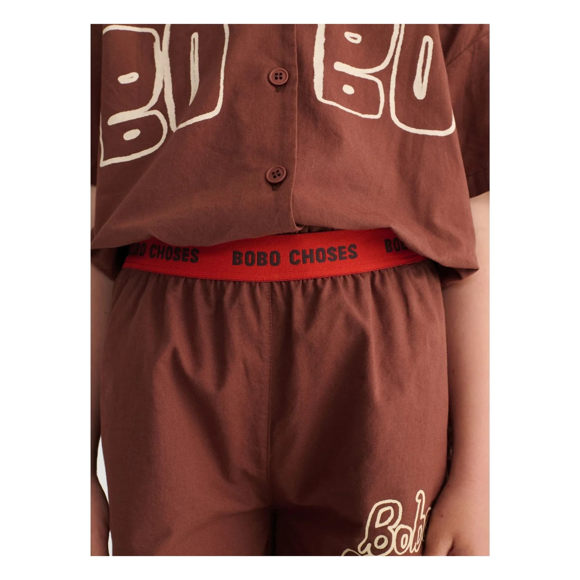 Bobo Choses - Bobo Choses Pantalón Corto Elástico de Algodón Orgánico | Marrón