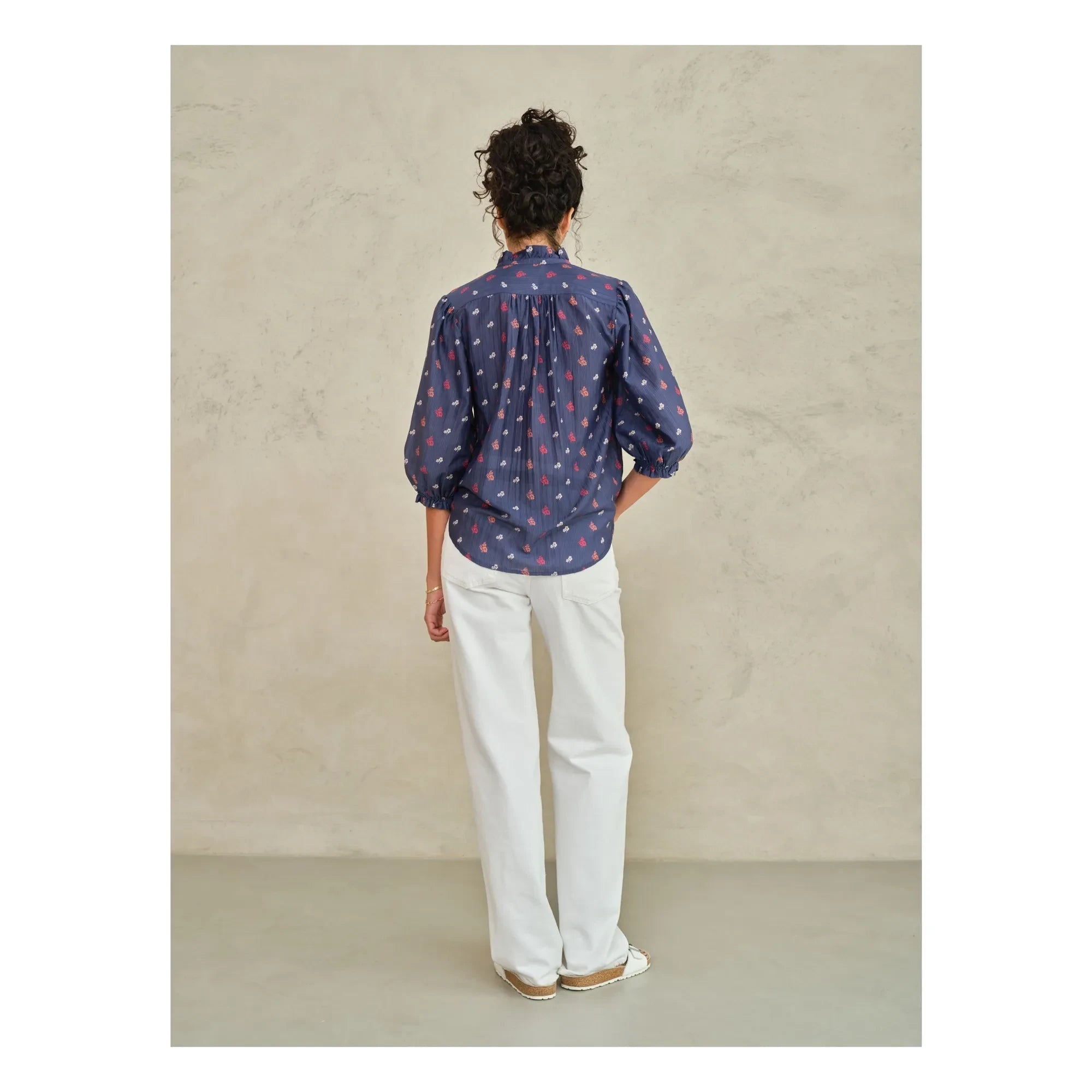 M.A.B.E. - Blusa de algodón Auden | Azul marino