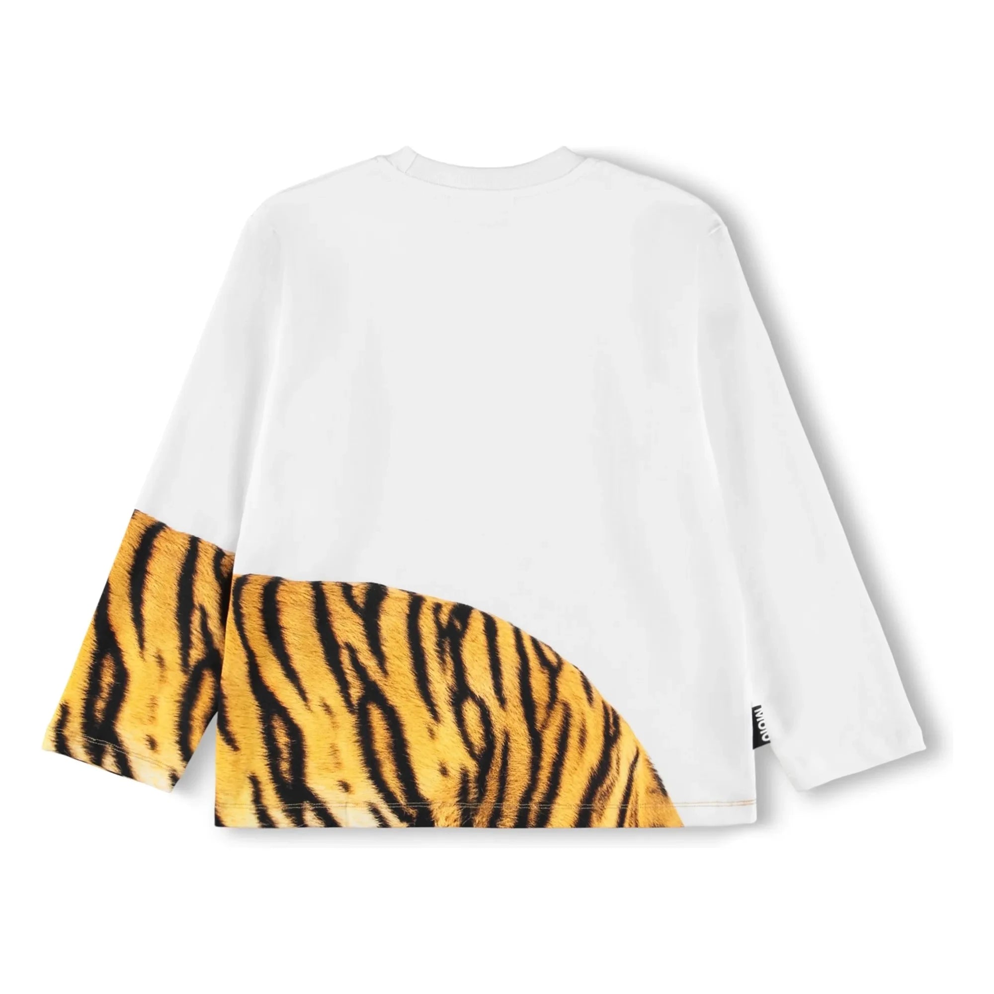 Molo - Camiseta de algodón orgánico Rollo Tigre | Blanca