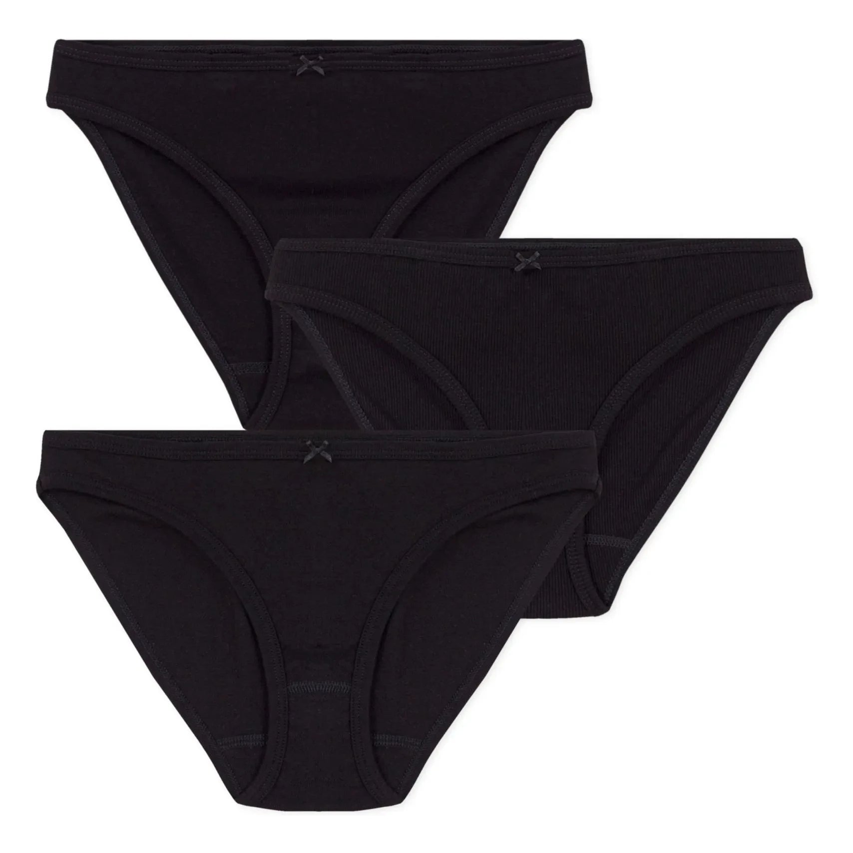 Petit Bateau - Set de 3 Braguitas de Algodón Orgánico | Negro