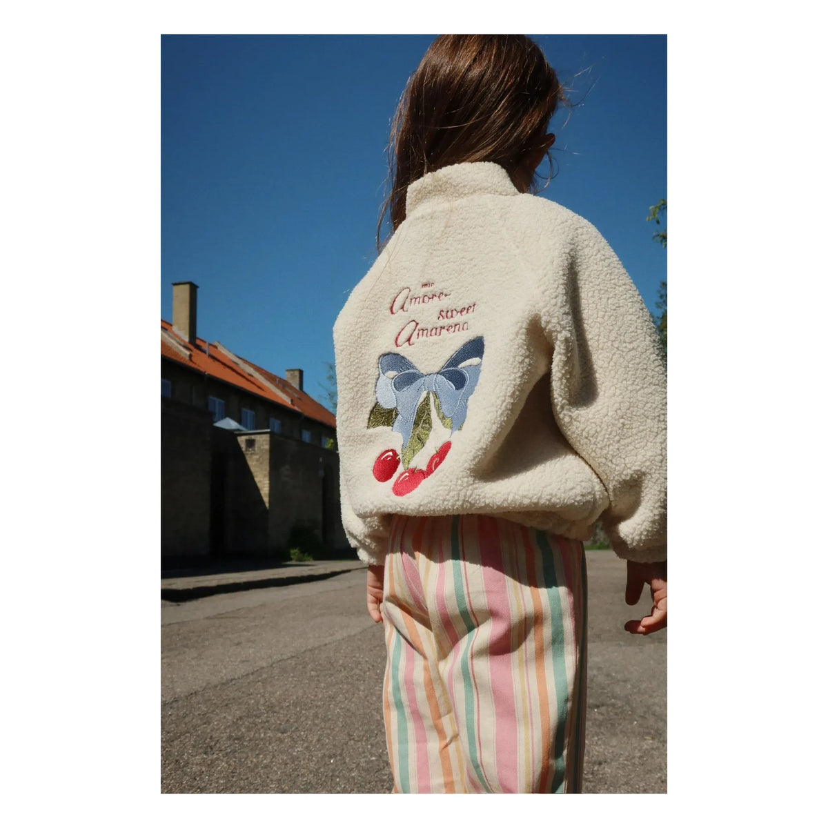 Konges Sløjd - Pantalón de rayas Frankie de algodón orgánico | Rosa