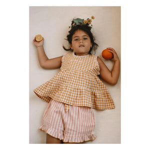 Lilinoa - Short con volantes a rayas Alban | Rosa