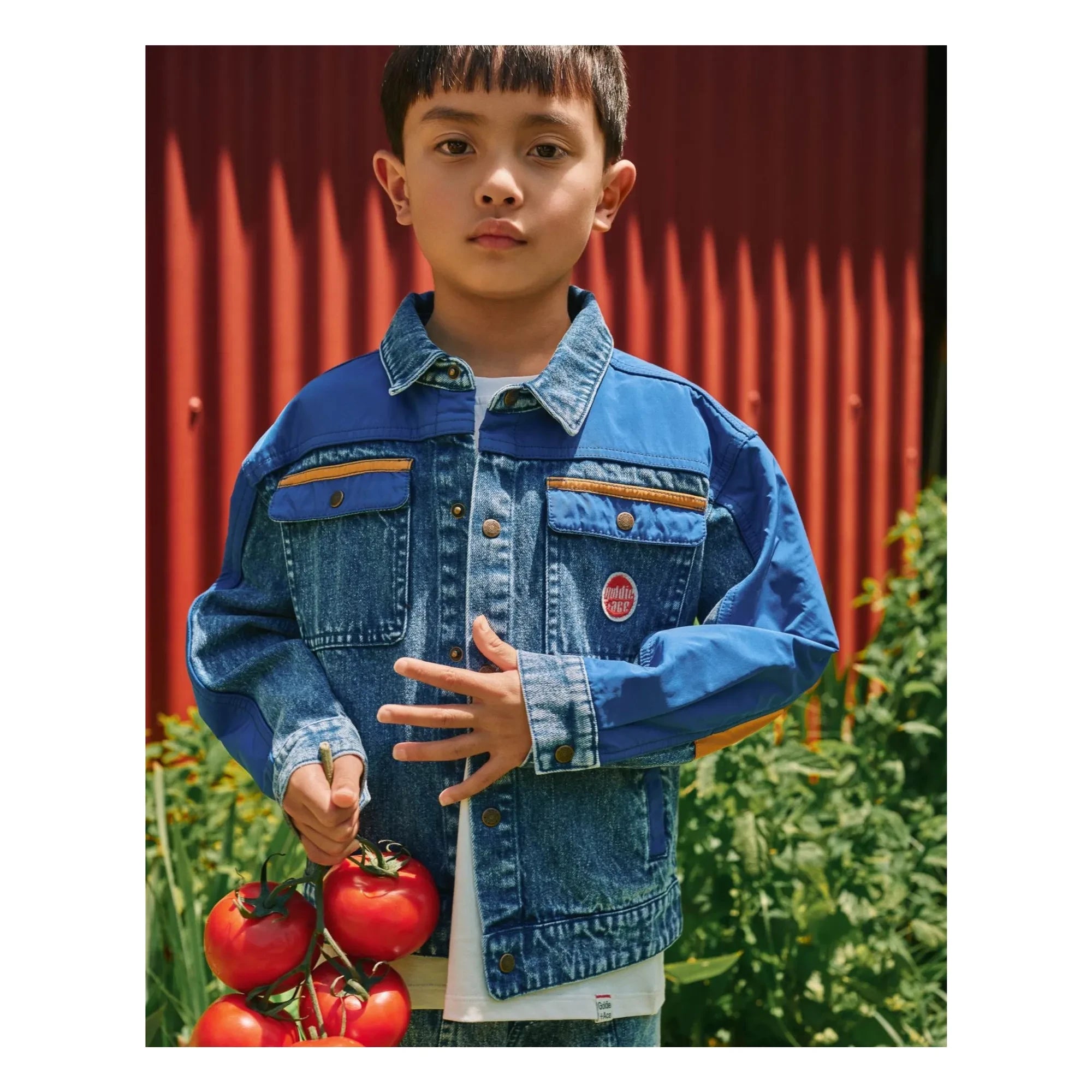 Goldie + Ace - Chaqueta vaquera vintage con bloques de color | Azul