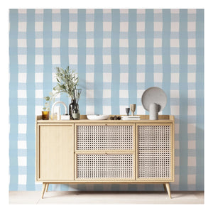 PaperMint - Papel pintado a cuadros azul
