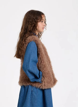 Hundred Pieces - Lucky Chaqueta sin mangas de piel | Taupe brown