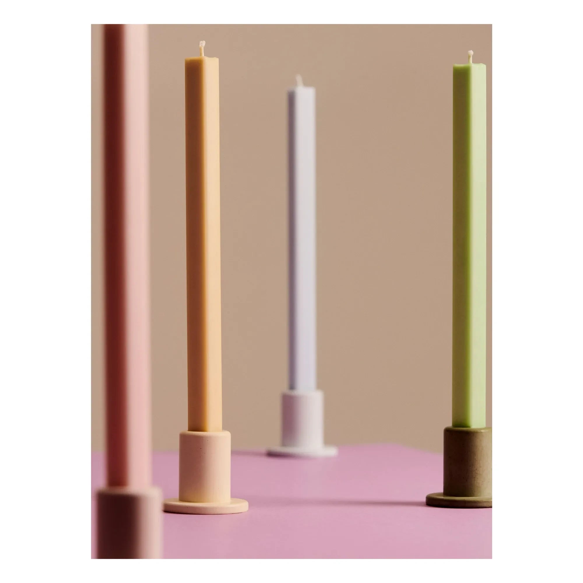 Hola - Velas hexagonales en tonos pastel - Juego de 4 | Pastel