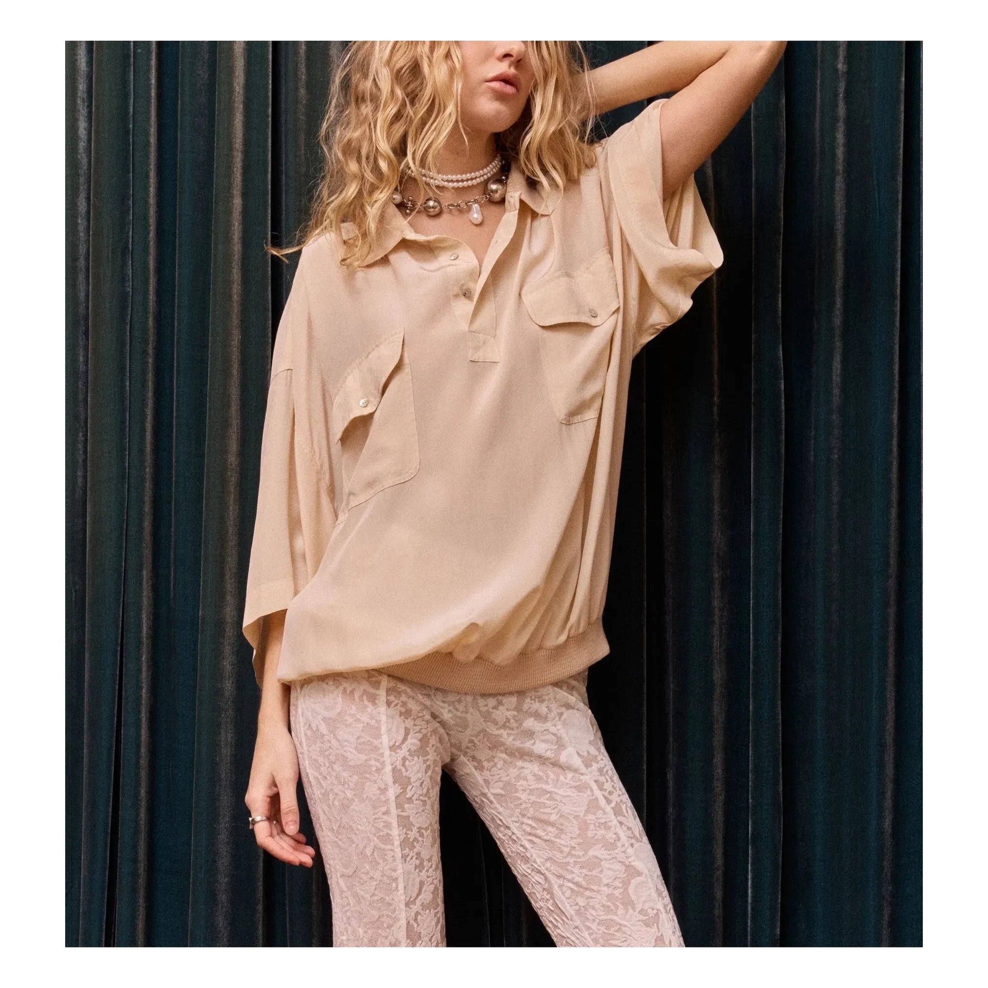 Mes Demoiselles - Blusa de Seda Bobie | Nude