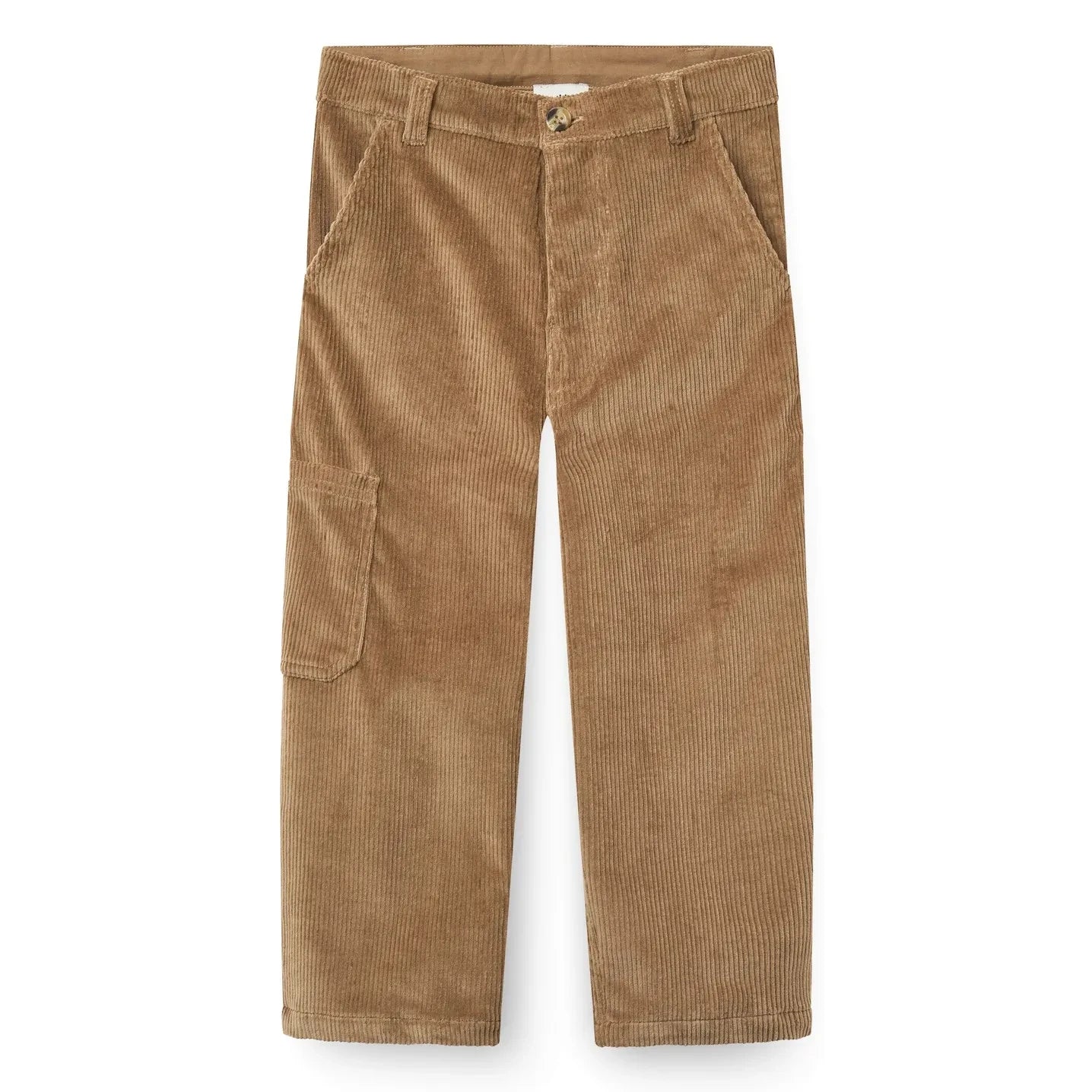 Copenhagen Colors - Pantalón de pana acanalada de corte holgado con bordado, algodón orgánico | Beige