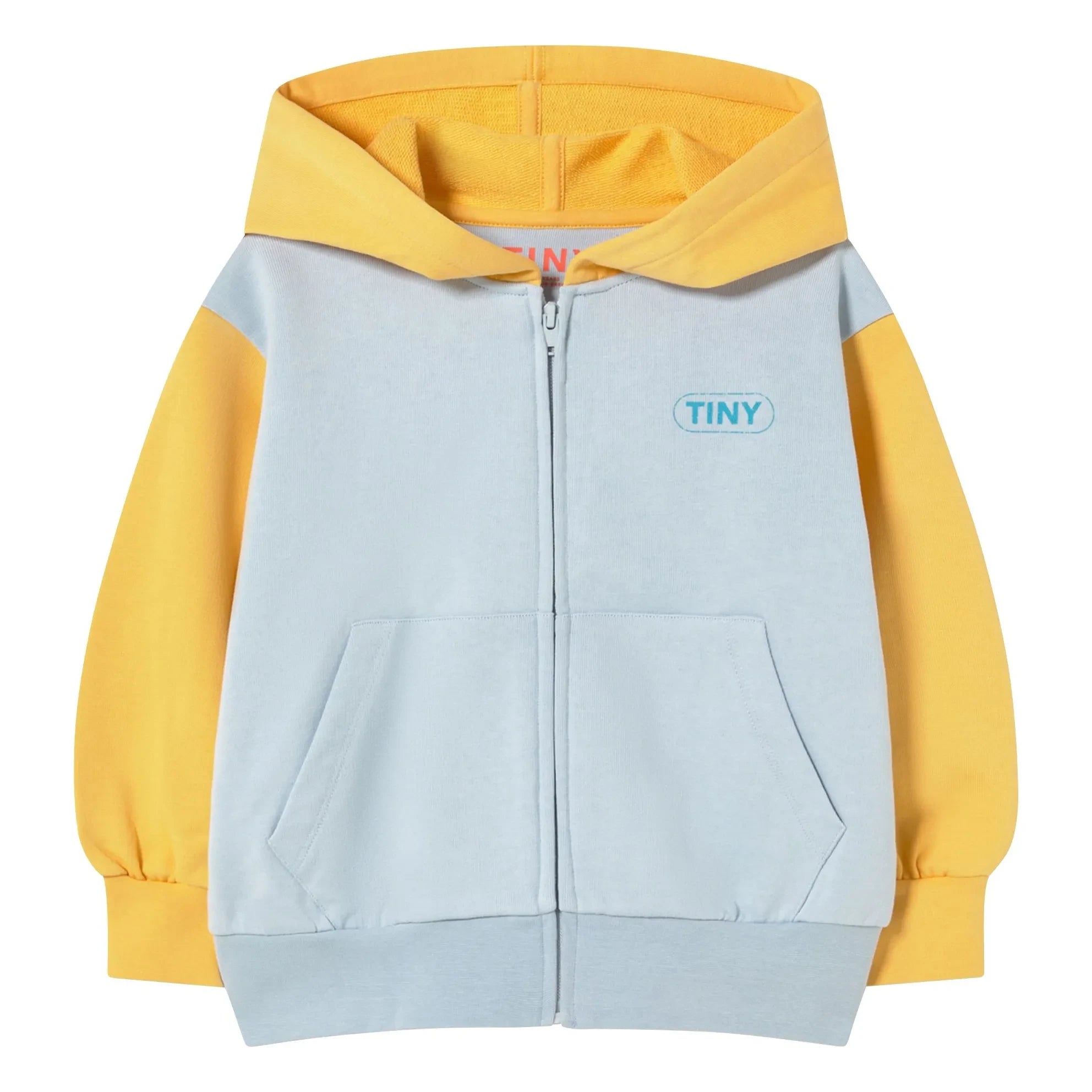 Tinycottons - Sudadera con capucha de algodón orgánico color block | Verde
