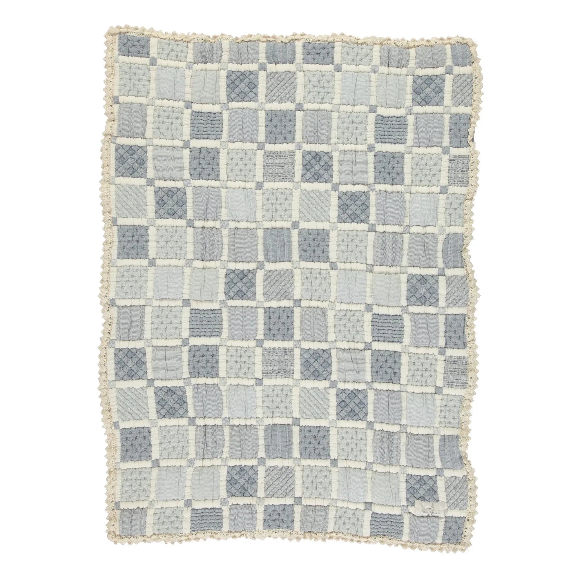 Bebe Organic - Manta Patchwork de Algodón Orgánico Mai | Azul