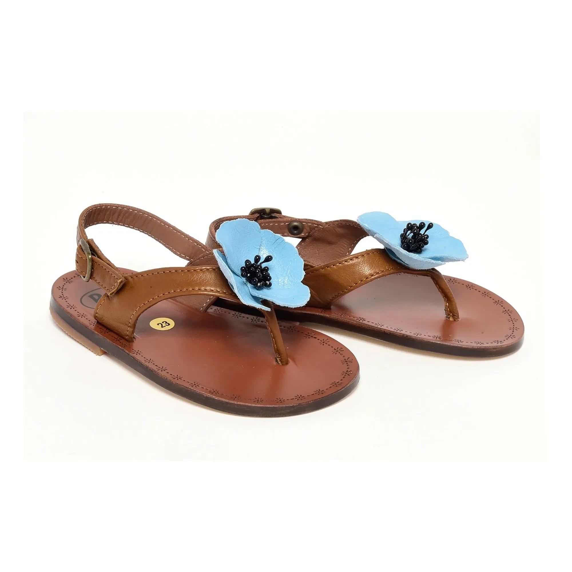 Pèpè - Sandalias con flores | Coñac