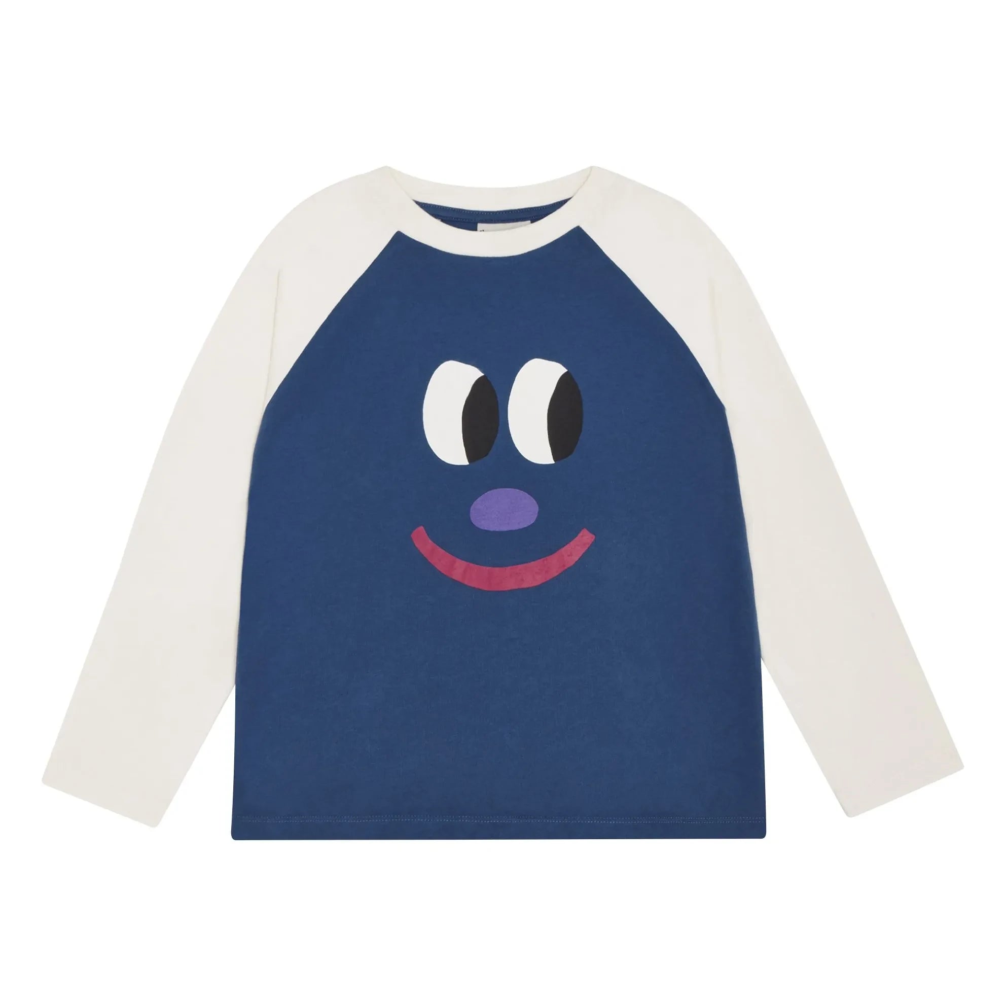 The Campamento - Renk Bloklu Smiley Tişört | Mavi