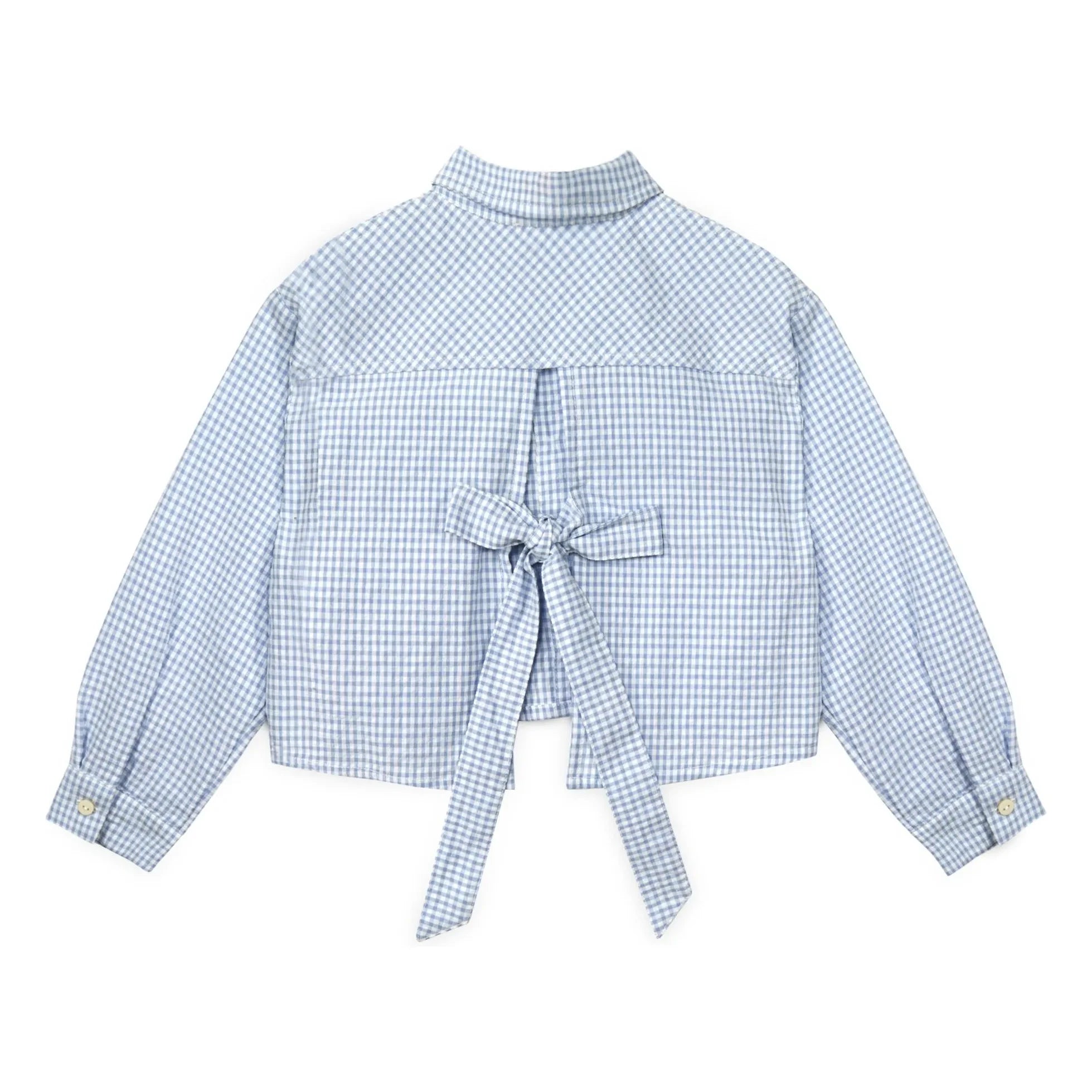 Mipounet - Camisa con lazo a rayas Sylvie | Azul claro